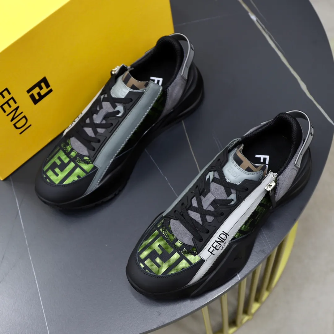 Men's shoes 280🔥 Brand: FENDI Size: 38-44 (45, 46 customized) Grade: Original quality High version Material: Imported cowhide stitching brand cloth ➕ High-quality and comfortable lining Original lightweight non-slip outsole Style category: Travel Fashion casual shoes Versatile trend